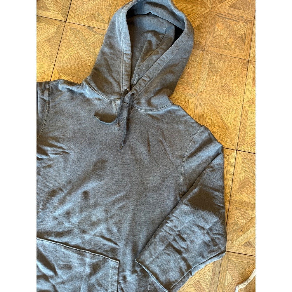 American Eagle Mens L Tall Gray Cut Off Sleeve Hoodie Sweatshirt 15